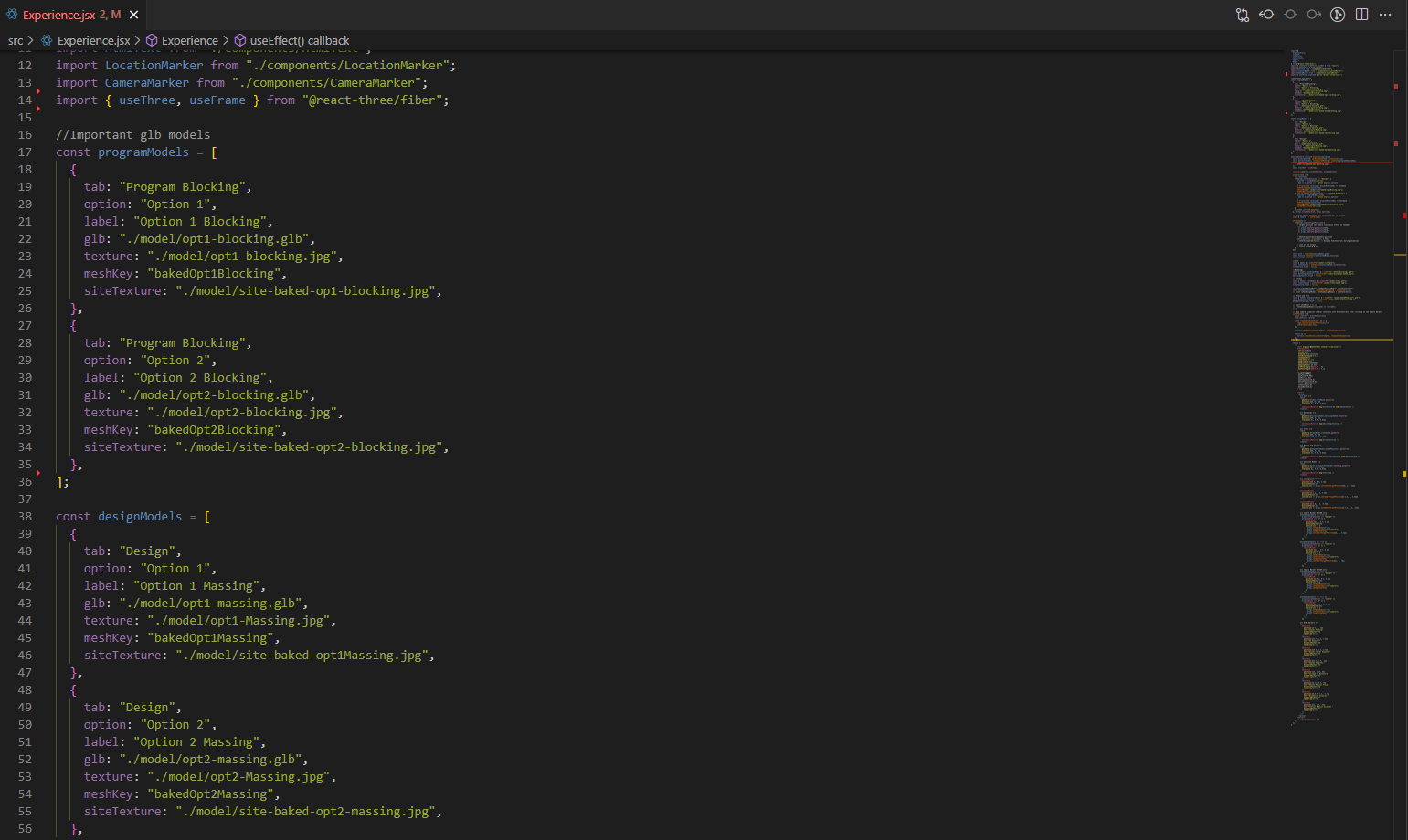 A code snippet of custom shaders in Three.js