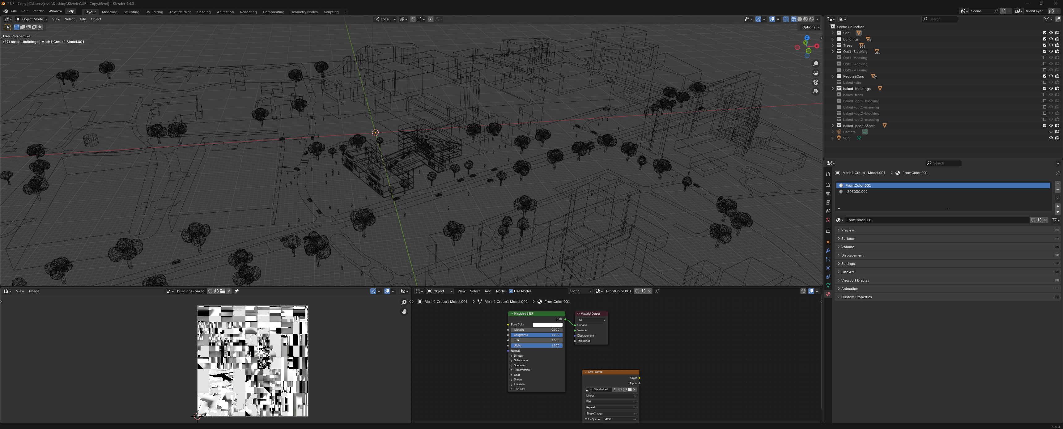 screenshot a the blender interface with the portal scene